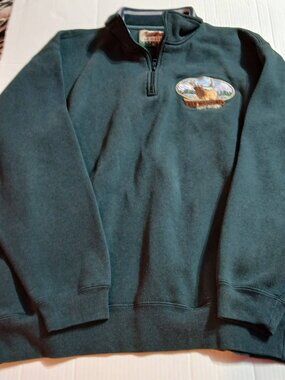 Vintage Red Cliff Trading Co Elk Mountain Pullover Green Men's XL Sweatshirt